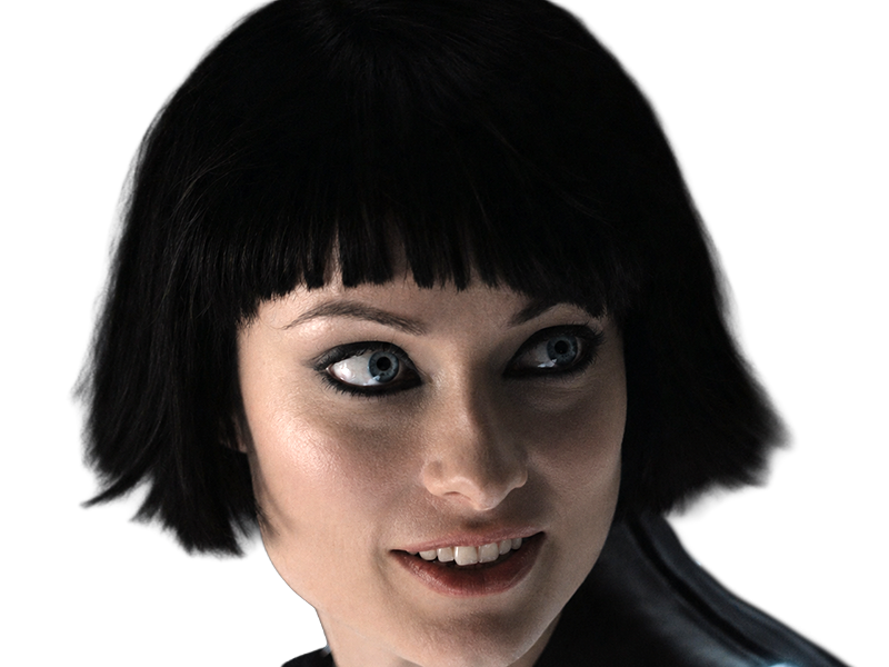 Sticker quorra iso tron heritage legacy film 2010 femme olivia wilde vingtaine yeux bleus cheveux noirs par Dark-63