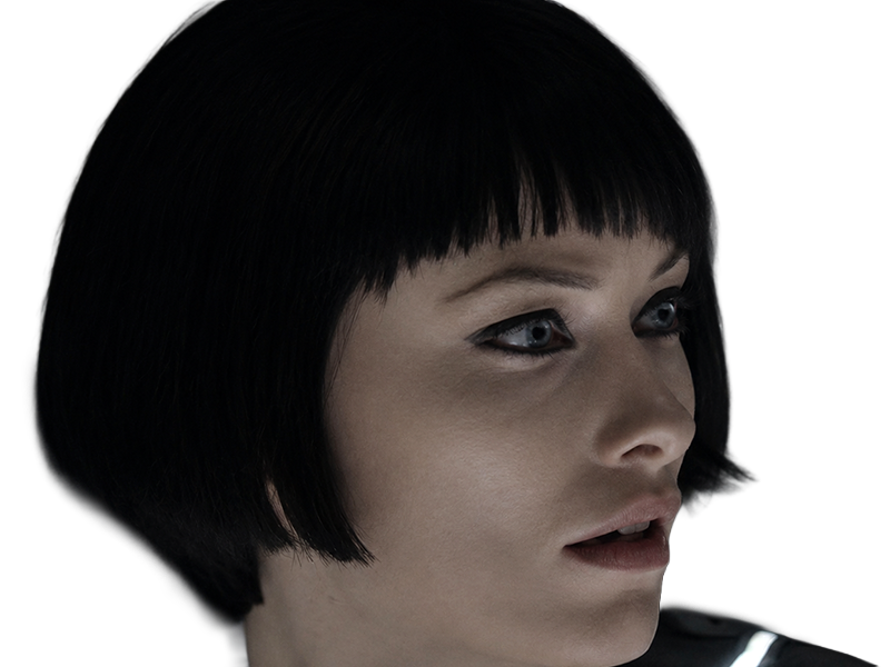 Sticker quorra iso tron heritage legacy film 2010 femme olivia wilde vingtaine yeux bleus cheveux noirs par Dark-63