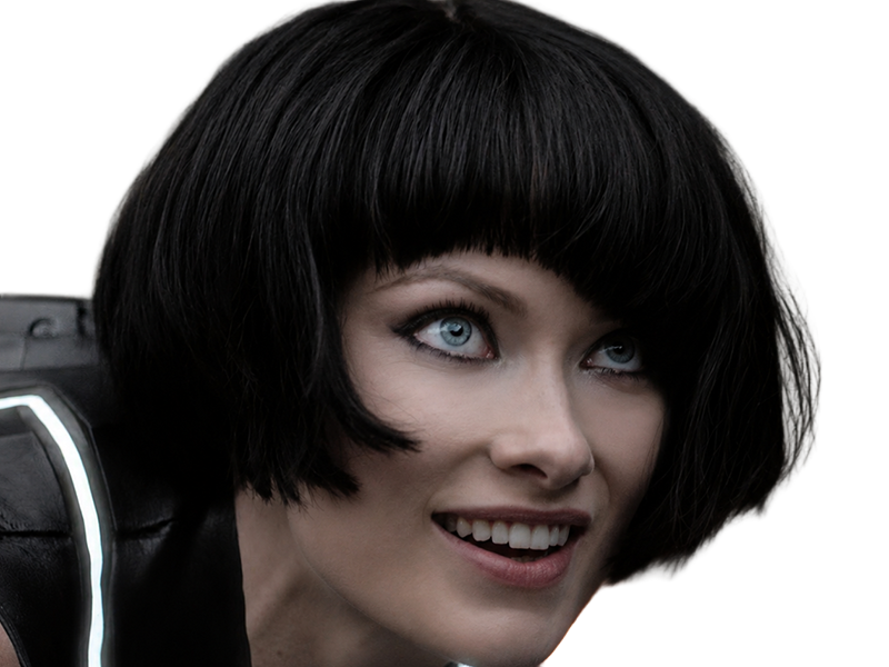 Sticker quorra iso tron heritage legacy film 2010 femme olivia wilde vingtaine yeux bleus cheveux noirs par Dark-63