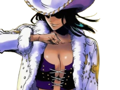 nico robin one piece ninon cheveux noir yeux bleu fic bloop chapeau manteau bustier