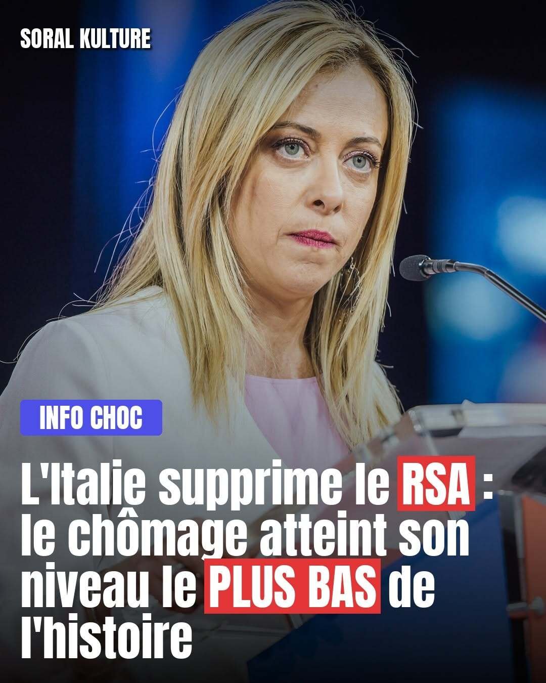 melonie supprime rsa italien italie chomage facho faf politique aide alloc