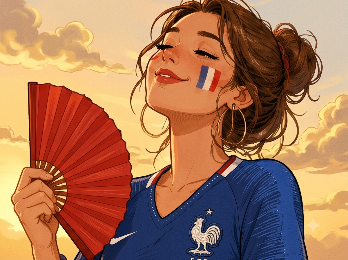 coupe monde france supportrice maillot eventail euro foot football