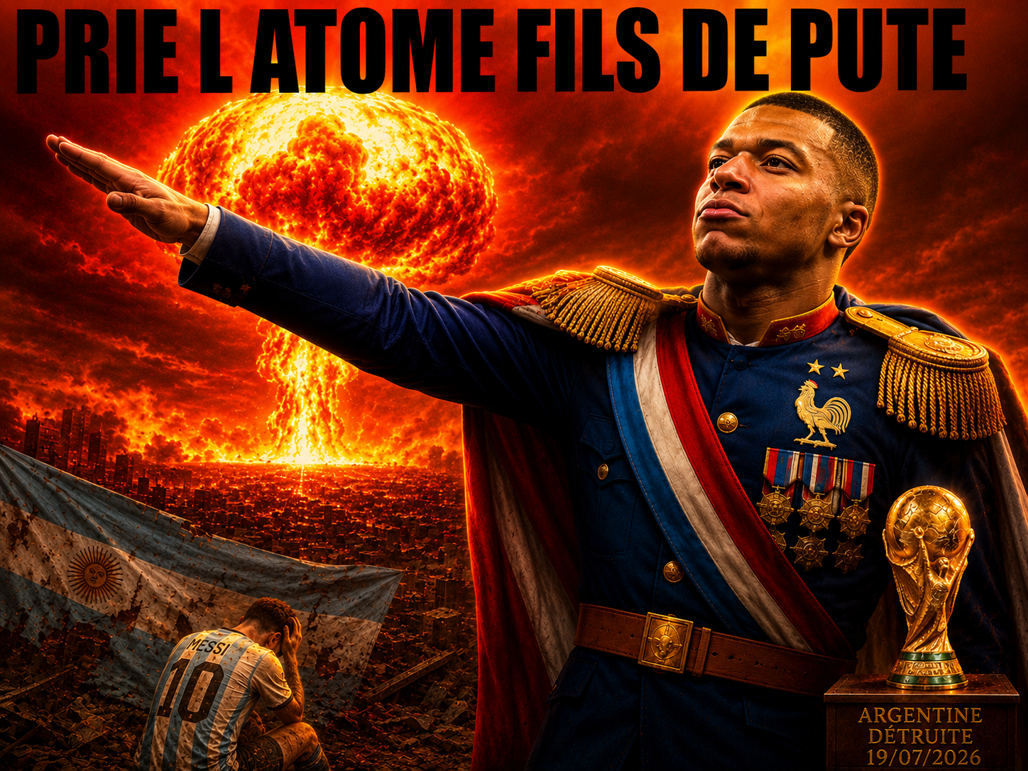 kylian mbappe dictator dictador messi brised finito argentine explosion atome prie fdp lionel pleure 10
