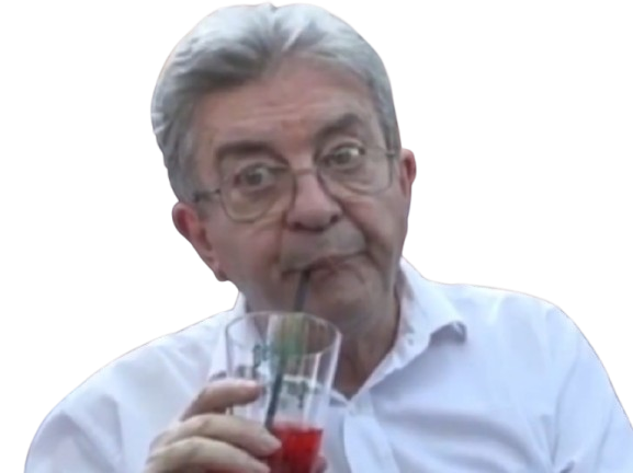 melenchon jean luc lfi gauche bois verre paille grenadine tare