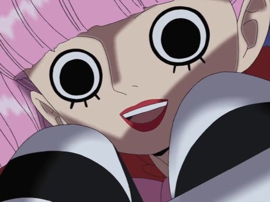 perona one piece cheveux rose yeux noir frange atropos fic bloop