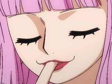 perona one piece cheveux rose yeux noir frange atropos fic bloop