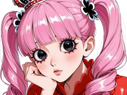 perona one piece cheveux rose yeux noir frange atropos fic bloop
