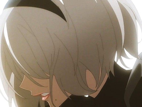 2b nier automata cheveux blanc yeux bleu opale de brienne fic bloop