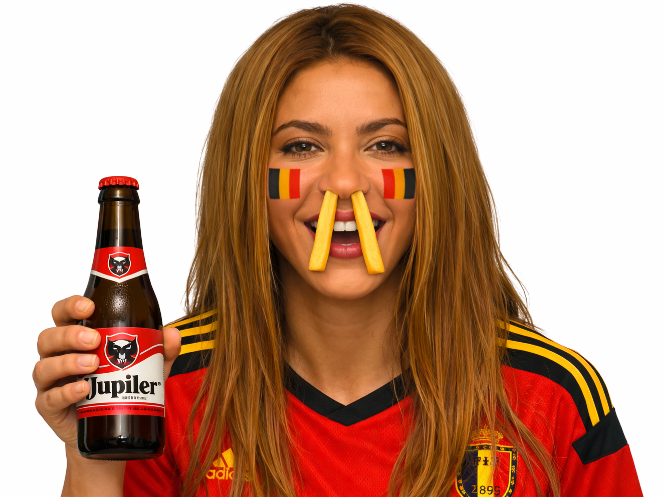 shakira belge frites nez biere jupiler maillot foot cdm226 dai belgique