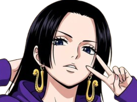 boa hancock one piece cheveux noir yeux bleu boucles oreille serpent fic bloop