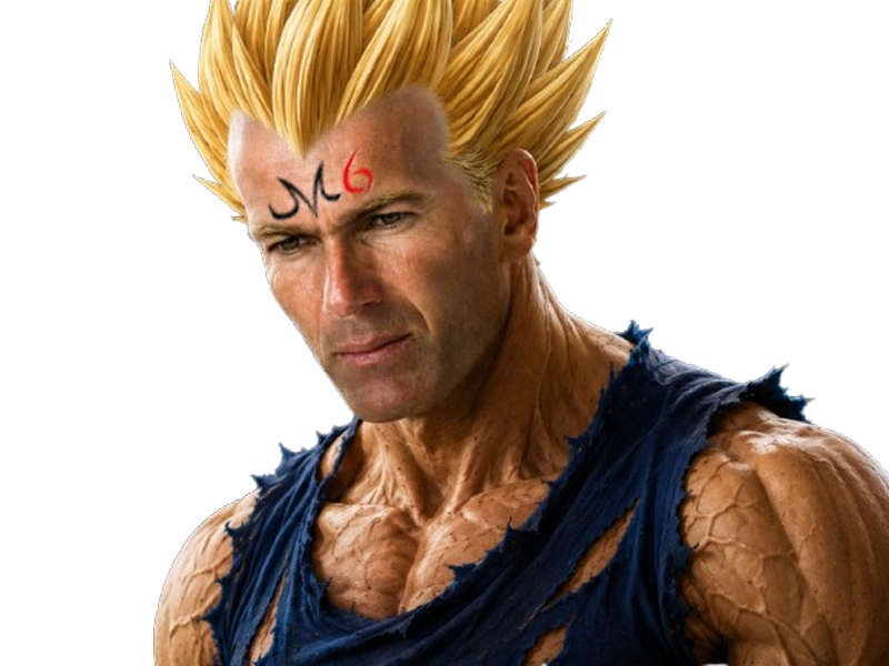 zidane zizou zinedine majin vegeta dbz super saiyan dragon ball football m6 m6u