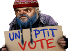 lfi-gauchiste-propagande-achete-vote-clochard-mendiant-discord-bleu-punk-chien-insoumise-woke-gauchiasse-beret