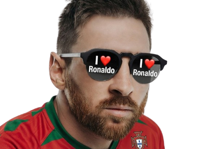 messi i love ronaldo lunettes amour cr7 portugal soleil infantino fifa cristiano groupie amoureux fan