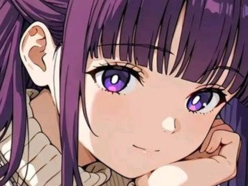 fern frieren cheveux indigo yeux violet lieden fic bloop