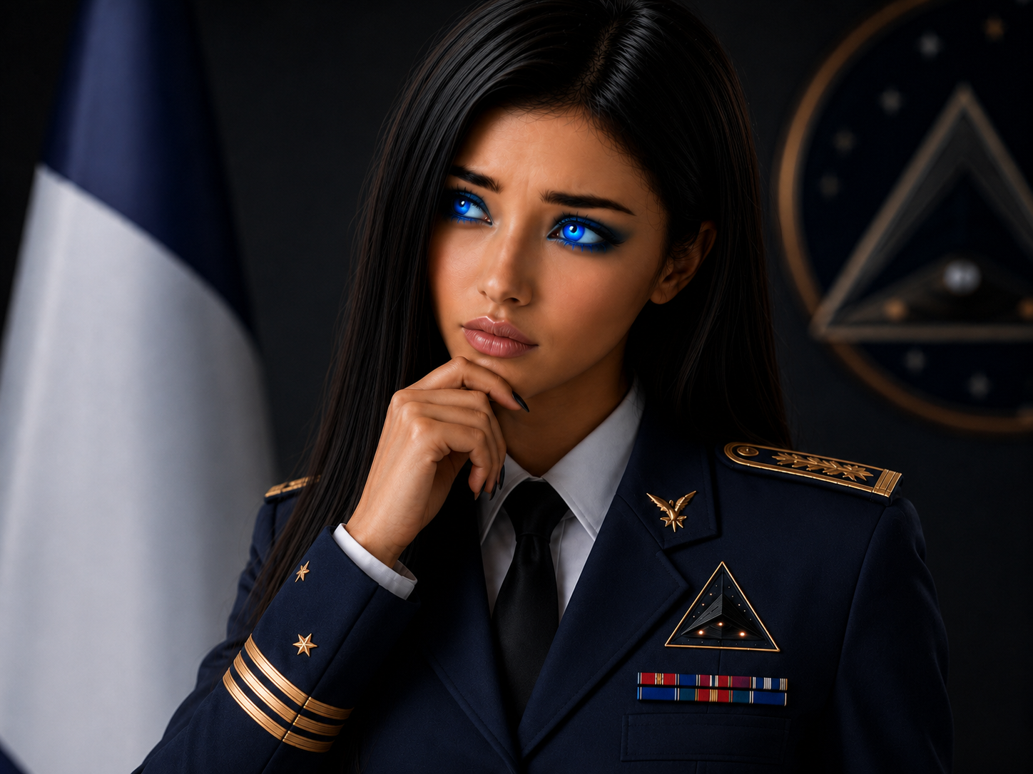 alicia bleue brune aaef pensive