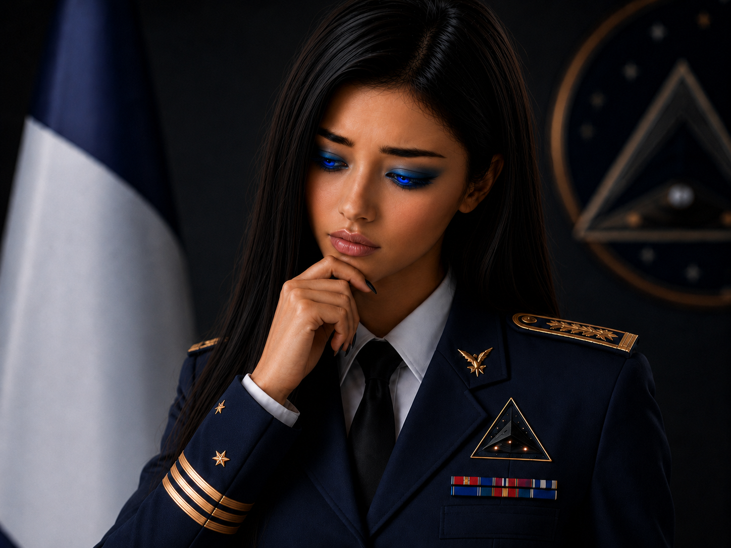 alicia bleue brune aaef pensive