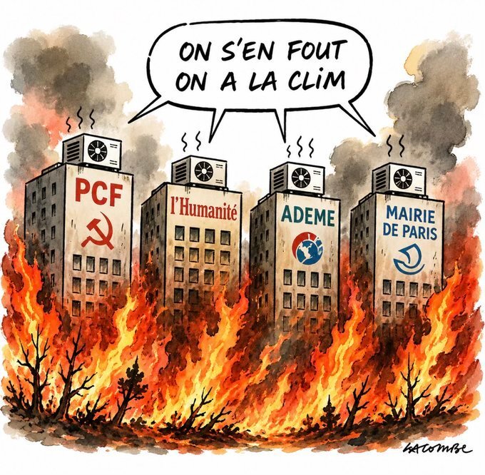 climatisation clim humanite ademe pcf mairie paris gauche gaucho progressite hypocrite faux-cul foutage de gueule