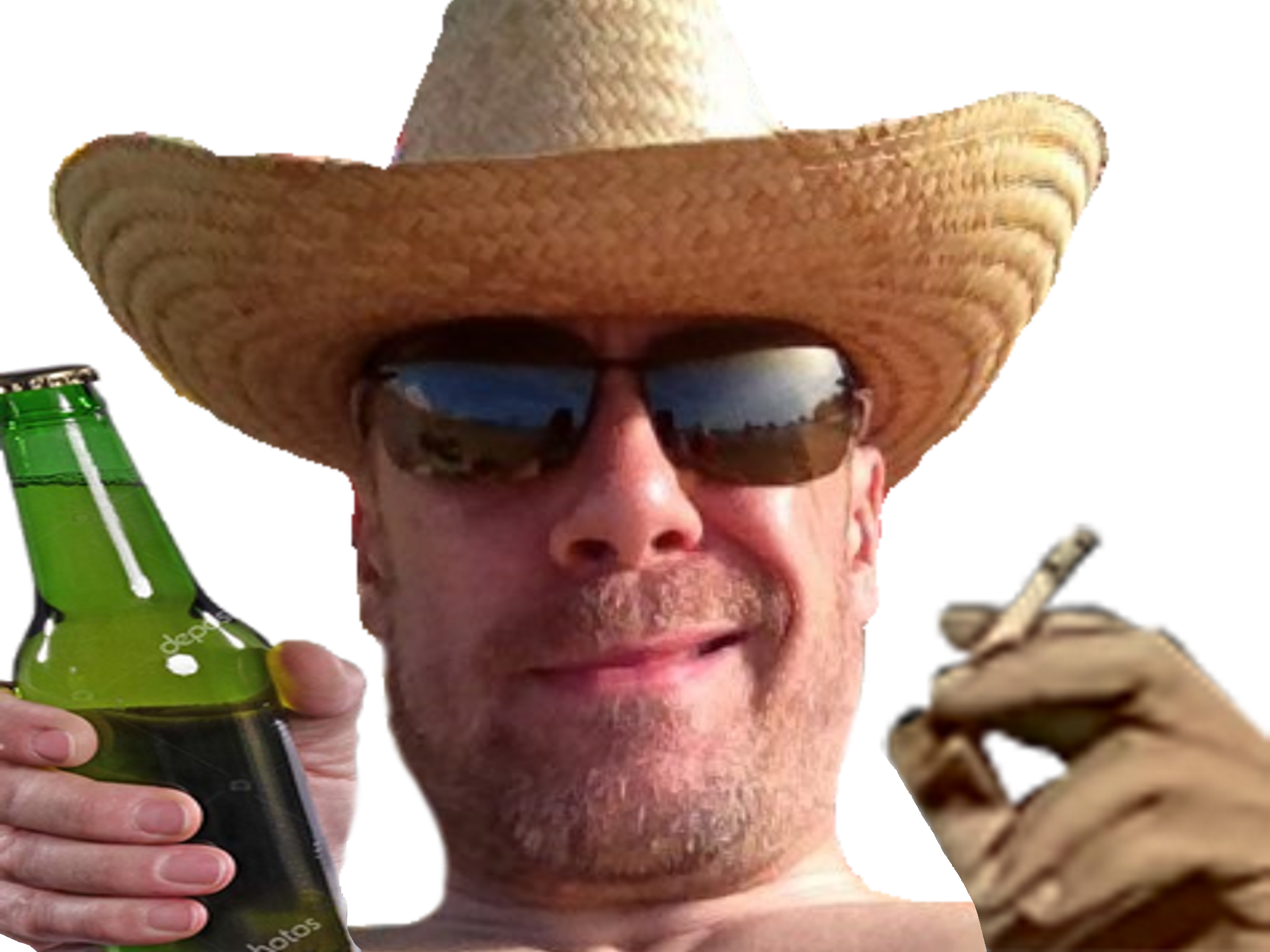 soral clope biere plage chapeau soleil bg