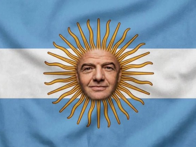 gianni infantino drapeau argentin argentine corruption cdm coupe du monde 2026 tete
