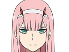 zero-two-darling-franxx-hybride-humaine-hurleuse-sapien-femme-waifu-cheveux-roses-yeux-verts-manga-anime