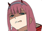 zero-two-darling-franxx-hybride-humaine-hurleuse-sapien-femme-waifu-cheveux-roses-yeux-verts-manga-anime