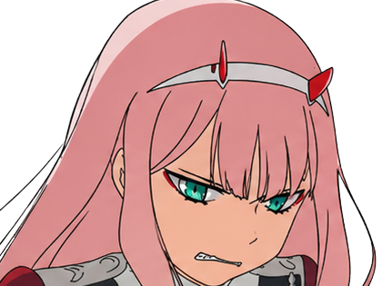 zero two darling franxx hybride humaine-hurleuse sapien femme waifu cheveux roses yeux verts manga anime