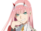 zero-two-darling-franxx-hybride-humaine-hurleuse-sapien-femme-waifu-cheveux-roses-yeux-verts-manga-anime
