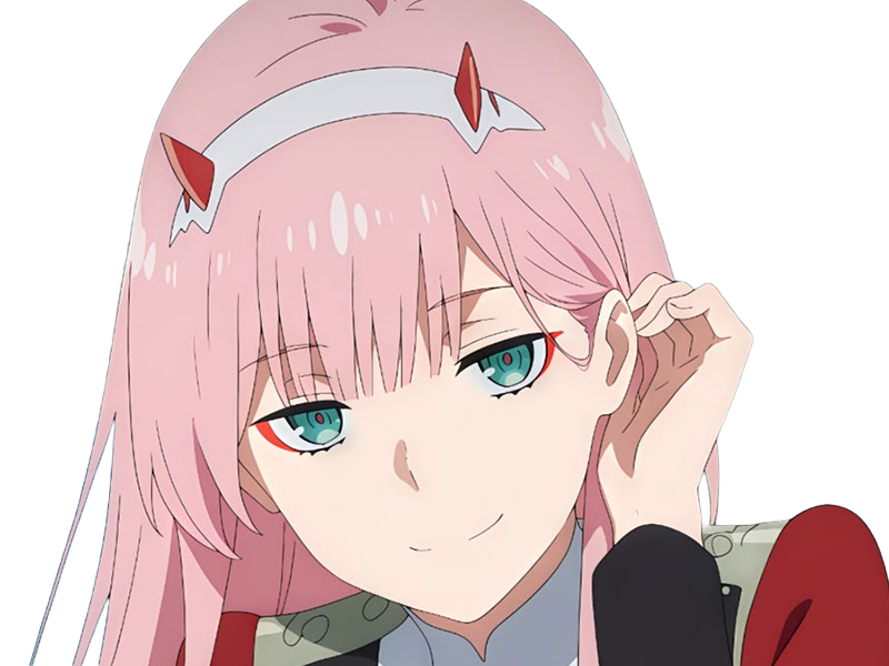 zero two darling franxx hybride humaine-hurleuse sapien femme waifu cheveux roses yeux verts manga anime