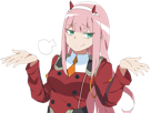 zero-two-darling-franxx-hybride-humaine-hurleuse-sapien-femme-waifu-cheveux-roses-yeux-verts-manga-anime