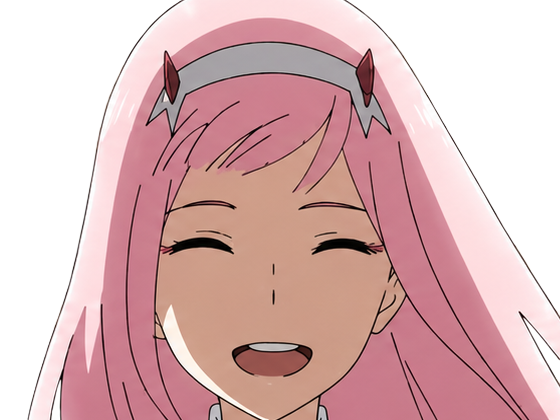 Sticker zero two darling franxx hybride humaine hurleuse sapien femme waifu cheveux roses yeux verts manga anime par Dark-63