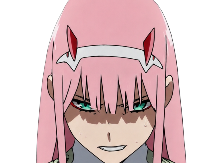 zero two darling franxx hybride humaine-hurleuse sapien femme waifu cheveux roses yeux verts manga anime