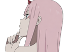 zero-two-darling-franxx-hybride-humaine-hurleuse-sapien-femme-waifu-cheveux-roses-yeux-verts-manga-anime