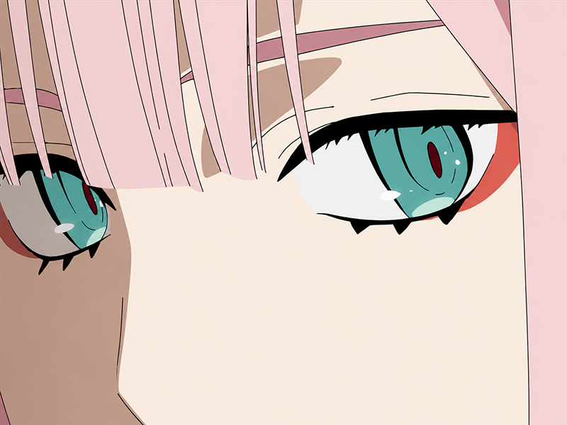 zero two darling franxx hybride humaine-hurleuse sapien femme waifu cheveux roses yeux verts manga anime
