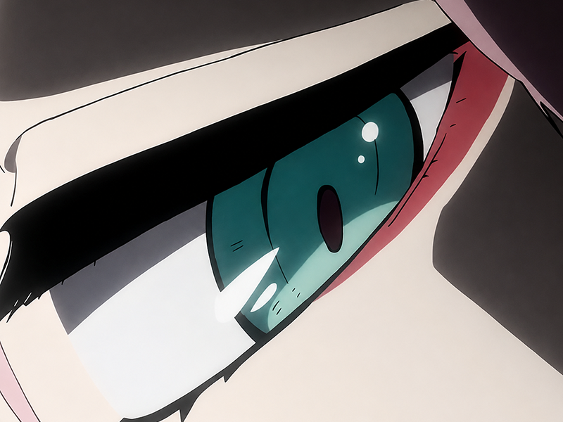 Sticker zero two darling franxx hybride humaine hurleuse sapien femme waifu cheveux roses yeux verts manga anime par Dark-63