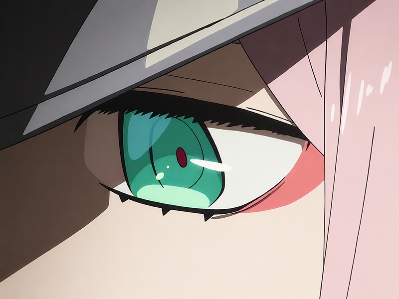 zero two darling franxx hybride humaine-hurleuse sapien femme waifu cheveux roses yeux verts manga anime
