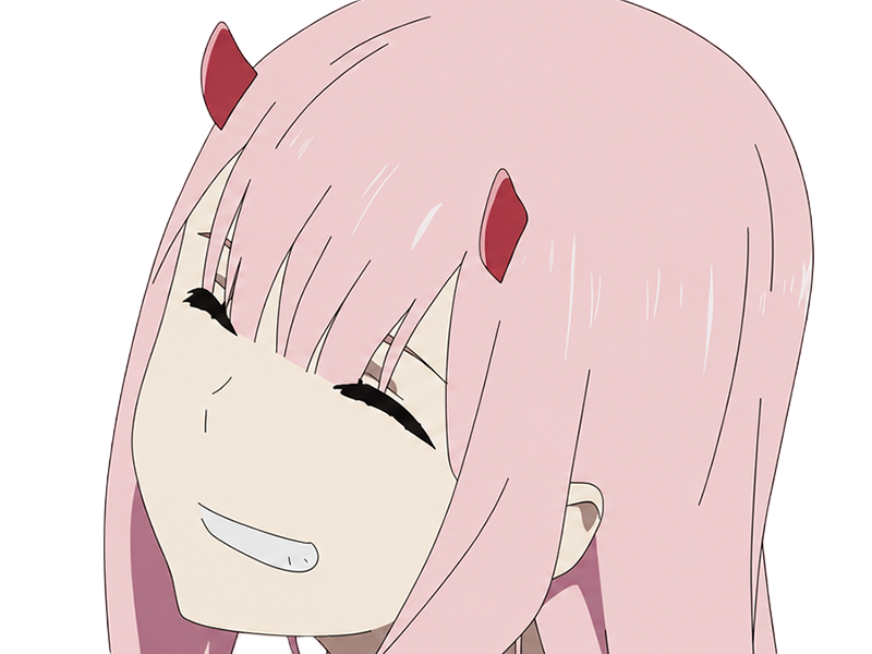 Sticker zero two darling franxx hybride humaine hurleuse sapien femme waifu cheveux roses yeux verts manga anime par Dark-63