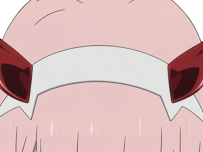 Sticker zero two darling franxx hybride humaine hurleuse sapien femme waifu cheveux roses yeux verts manga anime par Dark-63
