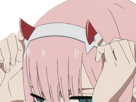 zero-two-darling-franxx-hybride-humaine-hurleuse-sapien-femme-waifu-cheveux-roses-yeux-verts-manga-anime
