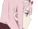 zero-two-darling-franxx-hybride-humaine-hurleuse-sapien-femme-waifu-cheveux-roses-yeux-verts-manga-anime