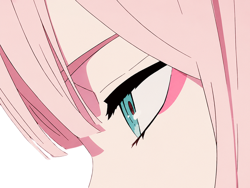 zero two darling franxx hybride humaine-hurleuse sapien femme waifu cheveux roses yeux verts manga anime