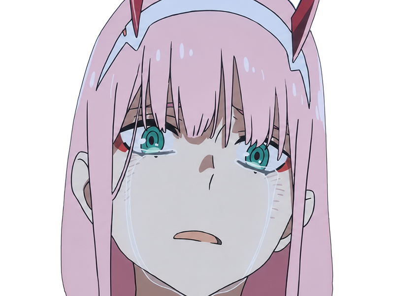 Sticker zero two darling franxx hybride humaine hurleuse sapien femme waifu cheveux roses yeux verts manga anime par Dark-63