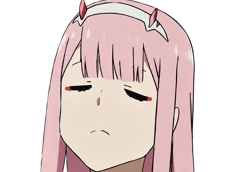 Sticker zero two darling franxx hybride humaine hurleuse sapien femme waifu cheveux roses yeux verts manga anime par Dark-63