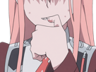 zero-two-darling-franxx-hybride-humaine-hurleuse-sapien-femme-waifu-cheveux-roses-yeux-verts-manga-anime