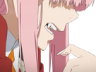 zero-two-darling-franxx-hybride-humaine-hurleuse-sapien-femme-waifu-cheveux-roses-yeux-verts-manga-anime