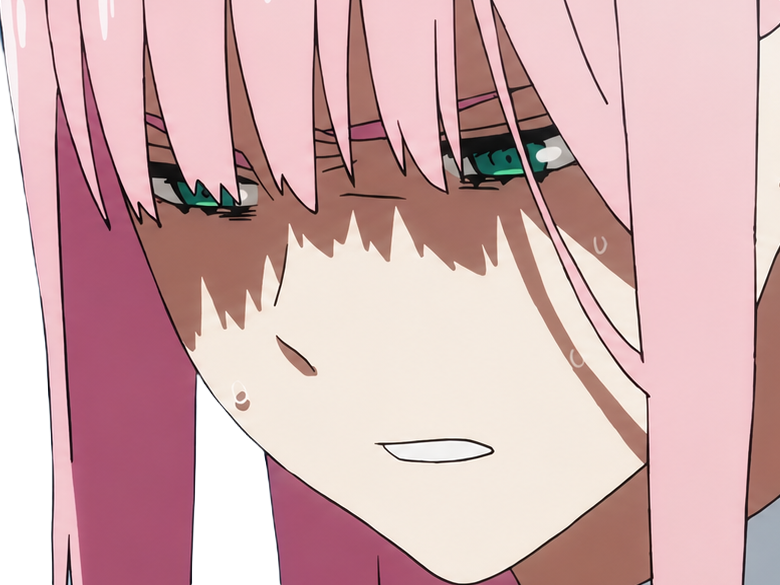 zero two darling franxx hybride humaine-hurleuse sapien femme waifu cheveux roses yeux verts manga anime