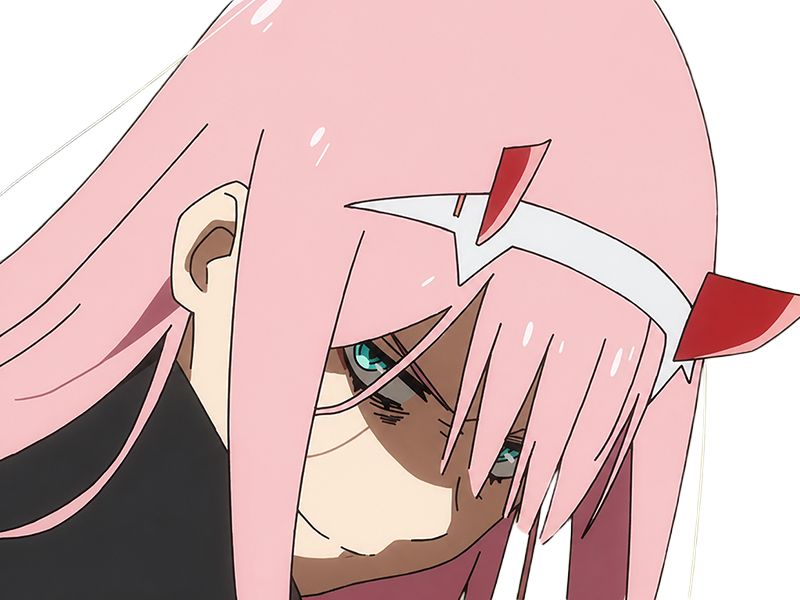 zero two darling franxx hybride humaine-hurleuse sapien femme waifu cheveux roses yeux verts manga anime