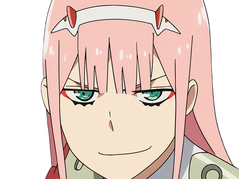 zero two darling franxx hybride humaine-hurleuse sapien femme waifu cheveux roses yeux verts manga anime