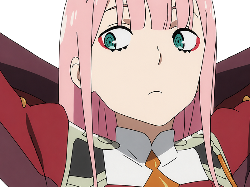 zero two darling franxx hybride humaine-hurleuse sapien femme waifu cheveux roses yeux verts manga anime