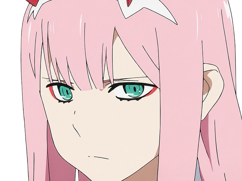 zero two darling franxx hybride humaine-hurleuse sapien femme waifu cheveux roses yeux verts manga anime