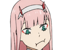 zero-two-darling-franxx-hybride-humaine-hurleuse-sapien-femme-waifu-cheveux-roses-yeux-verts-manga-anime